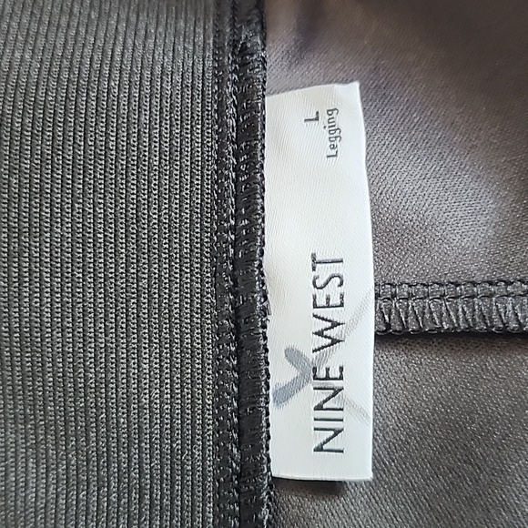 NINE WEST FAUX LEATHER  LEGGINGS/ SIZE  L - Picture 3 of 11